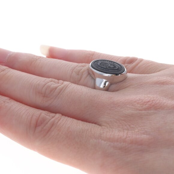 White Gold Onyx Vintage Wake Forest University Class Ring 10k WakeForest College - Picture 4 of 5